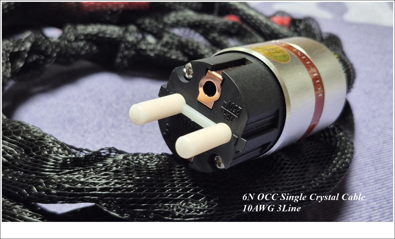(파워케이블) 3-Core 6N OCC 10AWG 단결정 케이블